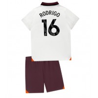 Koszulka piłkarska Manchester City Rodri Hernandez #16 Strój wyjazdowy dla dzieci 2023-24 tanio Krótki Rękaw (+ Krótkie spodenki)